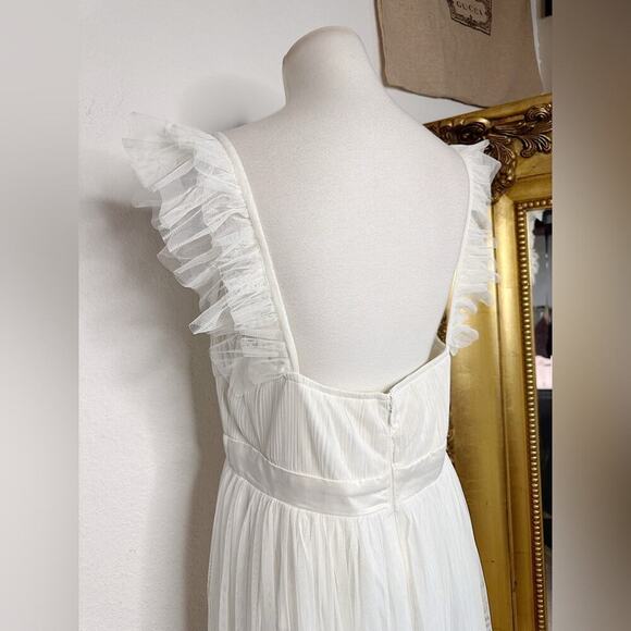 NWT Anaya With Love Maternity Tulle Midaxi Dress in White Size 10 $132 - Picture 9 of 14